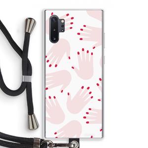 CaseCompany Hands pink: Samsung Galaxy Note 10 Plus Transparant Hoesje met koord