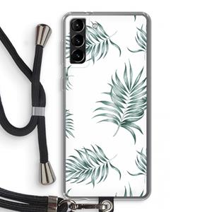 CaseCompany Simple leaves: Samsung Galaxy S21 Plus Transparant Hoesje met koord