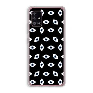 CaseCompany Eyes pattern: Samsung Galaxy A51 5G Transparant Hoesje