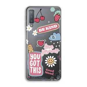 CaseCompany Positivity: Samsung Galaxy A7 (2018) Transparant Hoesje