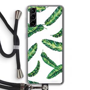 CaseCompany Lange bladeren: Samsung Galaxy S21 Plus Transparant Hoesje met koord