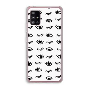 CaseCompany Eye pattern #2: Samsung Galaxy A51 5G Transparant Hoesje