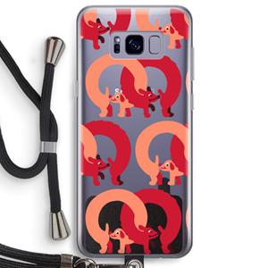 CaseCompany Dogs: Samsung Galaxy S8 Plus Transparant Hoesje met koord