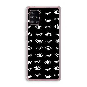 CaseCompany Eye pattern #3: Samsung Galaxy A51 5G Transparant Hoesje