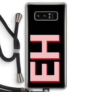 CaseCompany Monogram: Samsung Galaxy Note 8 Transparant Hoesje met koord
