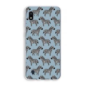 CaseCompany Zebra: Samsung Galaxy A10 Transparant Hoesje