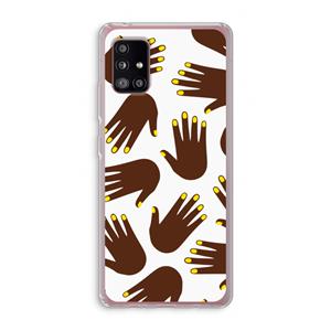 CaseCompany Hands dark: Samsung Galaxy A51 5G Transparant Hoesje