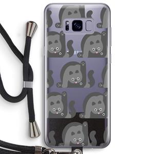 CaseCompany Cats: Samsung Galaxy S8 Plus Transparant Hoesje met koord