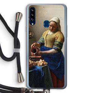 CaseCompany The Milkmaid: Samsung Galaxy A20s Transparant Hoesje met koord
