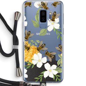 CaseCompany No flowers without bees: Samsung Galaxy S9 Plus Transparant Hoesje met koord