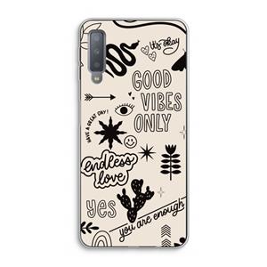 CaseCompany Good vibes: Samsung Galaxy A7 (2018) Transparant Hoesje