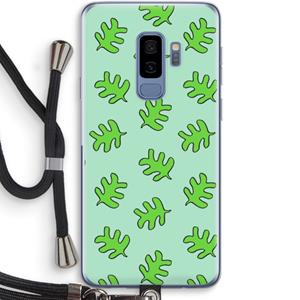 CaseCompany Groene blaadjes: Samsung Galaxy S9 Plus Transparant Hoesje met koord