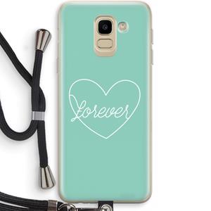CaseCompany Forever heart pastel: Samsung Galaxy J6 (2018) Transparant Hoesje met koord