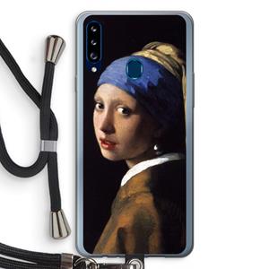 CaseCompany The Pearl Earring: Samsung Galaxy A20s Transparant Hoesje met koord