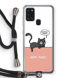 CaseCompany GSM poes: Samsung Galaxy A21s Transparant Hoesje met koord