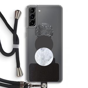 CaseCompany Marmeren cirkels: Samsung Galaxy S21 Plus Transparant Hoesje met koord