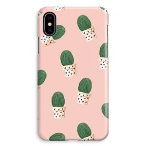 CaseCompany Cactusprint roze: iPhone XS Max Volledig Geprint Hoesje