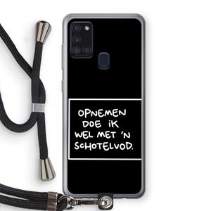 CaseCompany Schotelvod: Samsung Galaxy A21s Transparant Hoesje met koord