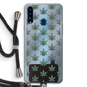 CaseCompany Weed: Samsung Galaxy A20s Transparant Hoesje met koord
