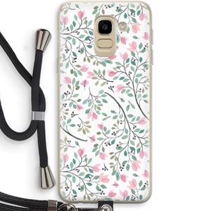 CaseCompany Sierlijke bloemen: Samsung Galaxy J6 (2018) Transparant Hoesje met koord