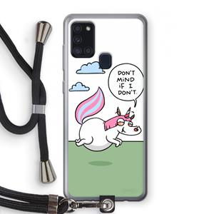 CaseCompany Unicorn: Samsung Galaxy A21s Transparant Hoesje met koord