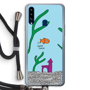 CaseCompany Aquarium: Samsung Galaxy A20s Transparant Hoesje met koord