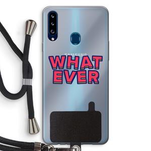 CaseCompany Whatever: Samsung Galaxy A20s Transparant Hoesje met koord
