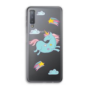 CaseCompany Vliegende eenhoorn: Samsung Galaxy A7 (2018) Transparant Hoesje