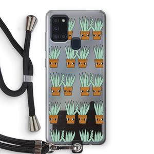 CaseCompany Sansevieria: Samsung Galaxy A21s Transparant Hoesje met koord