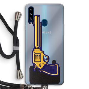 CaseCompany Pew Pew Pew: Samsung Galaxy A20s Transparant Hoesje met koord