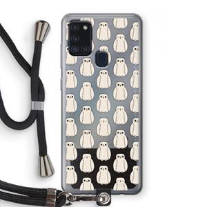 CaseCompany Uilen: Samsung Galaxy A21s Transparant Hoesje met koord
