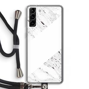 CaseCompany Biggest stripe: Samsung Galaxy S21 Plus Transparant Hoesje met koord