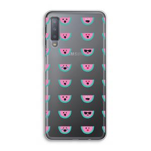 CaseCompany Smiley watermeloenprint: Samsung Galaxy A7 (2018) Transparant Hoesje