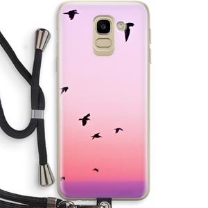 CaseCompany Fly away: Samsung Galaxy J6 (2018) Transparant Hoesje met koord