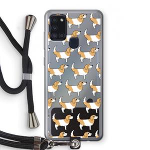 CaseCompany Doggy: Samsung Galaxy A21s Transparant Hoesje met koord