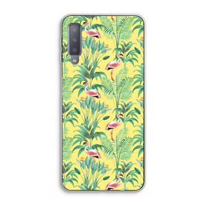 CaseCompany Flamingo party: Samsung Galaxy A7 (2018) Transparant Hoesje