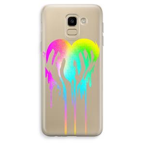 CaseCompany Hold My Heart: Samsung Galaxy J6 (2018) Transparant Hoesje