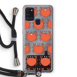 CaseCompany Krab: Samsung Galaxy A21s Transparant Hoesje met koord
