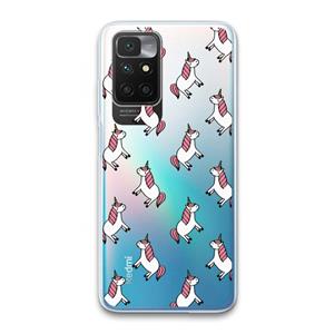 CaseCompany Eenhoorns overal: Xiaomi Redmi 10 Transparant Hoesje
