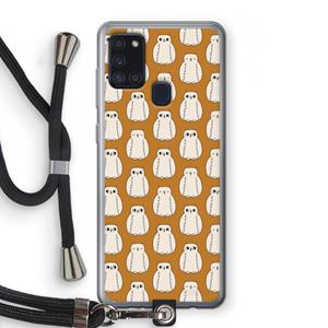 CaseCompany Uilen: Samsung Galaxy A21s Transparant Hoesje met koord