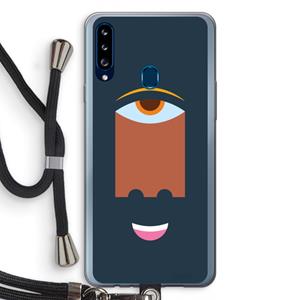 CaseCompany Mono M: Samsung Galaxy A20s Transparant Hoesje met koord