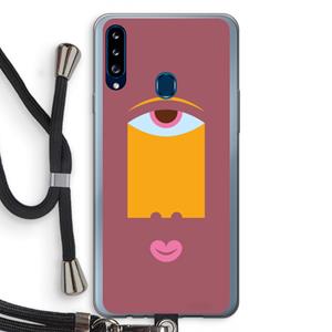 CaseCompany Mono V: Samsung Galaxy A20s Transparant Hoesje met koord