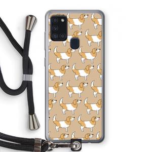 CaseCompany Doggy: Samsung Galaxy A21s Transparant Hoesje met koord