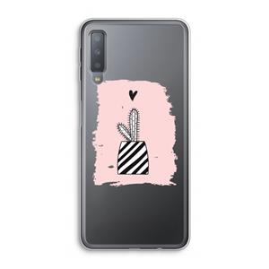 CaseCompany Zwart-wit cactus: Samsung Galaxy A7 (2018) Transparant Hoesje