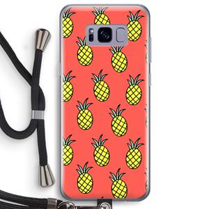 CaseCompany Ananas: Samsung Galaxy S8 Plus Transparant Hoesje met koord