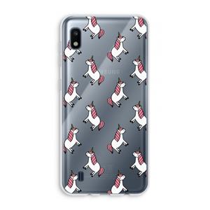 CaseCompany Eenhoorns overal: Samsung Galaxy A10 Transparant Hoesje