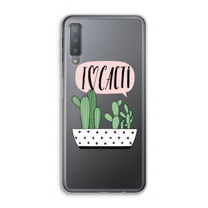 CaseCompany I love cacti: Samsung Galaxy A7 (2018) Transparant Hoesje