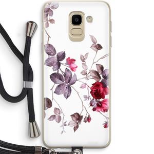 CaseCompany Mooie bloemen: Samsung Galaxy J6 (2018) Transparant Hoesje met koord