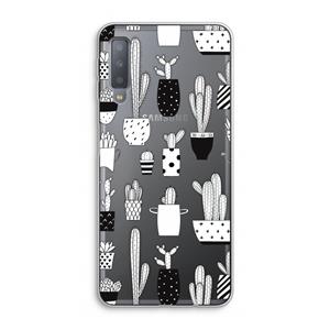 CaseCompany Cactusmotief: Samsung Galaxy A7 (2018) Transparant Hoesje