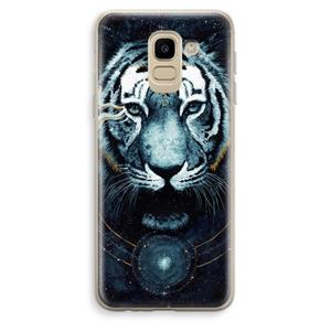 CaseCompany Darkness Tiger: Samsung Galaxy J6 (2018) Transparant Hoesje